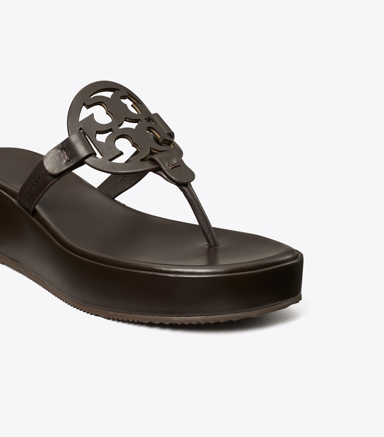 Tory Burch designer sandals Miller Wedge Sandal in COCOA detail