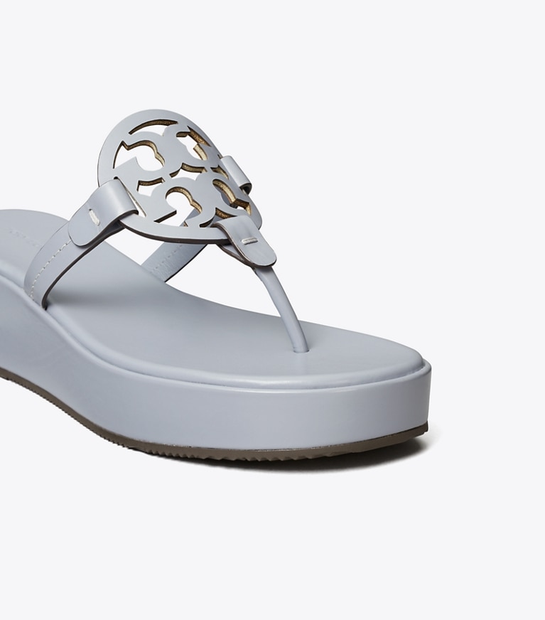 Tory Burch designer sandals Miller Wedge Sandal in VAPOR BLUE angle