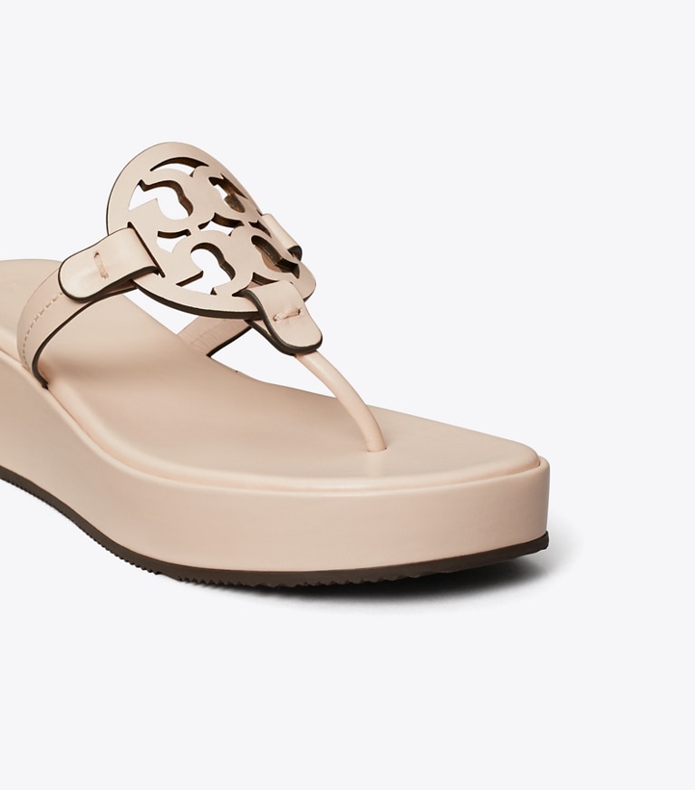 Tory Burch designer sandals Miller Wedge Sandal in SOFT PINK angle