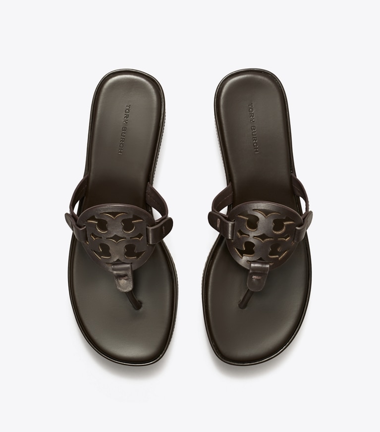Tory Burch designer sandals Miller Wedge Sandal in COCOA angle