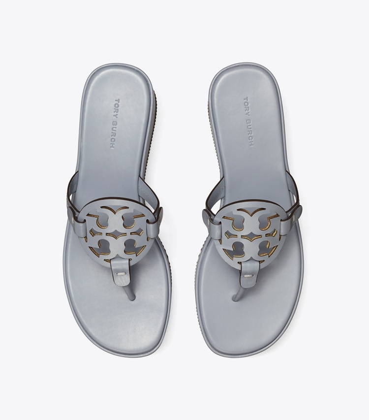 Tory Burch designer sandals Miller Wedge Sandal in VAPOR BLUE overhead