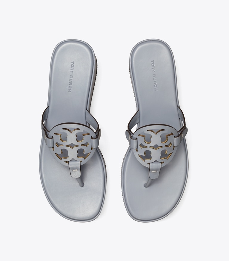 Tory Burch designer sandals Miller Wedge Sandal in VAPOR BLUE angle