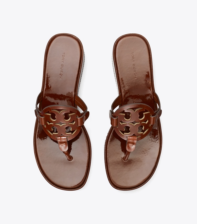 Tory Burch designer sandals Miller Wedge Sandal in RUSSET BROWN overhead