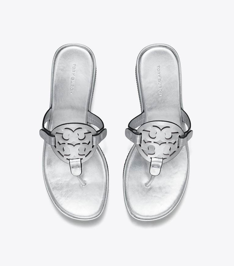 Tory Burch designer sandals Miller Wedge Sandal in Silver angle