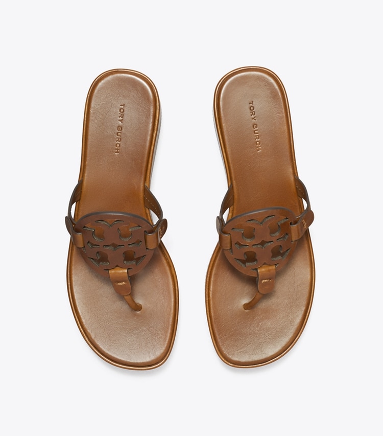 Tory Burch designer sandals Miller Wedge Sandal in NEGRONI overhead