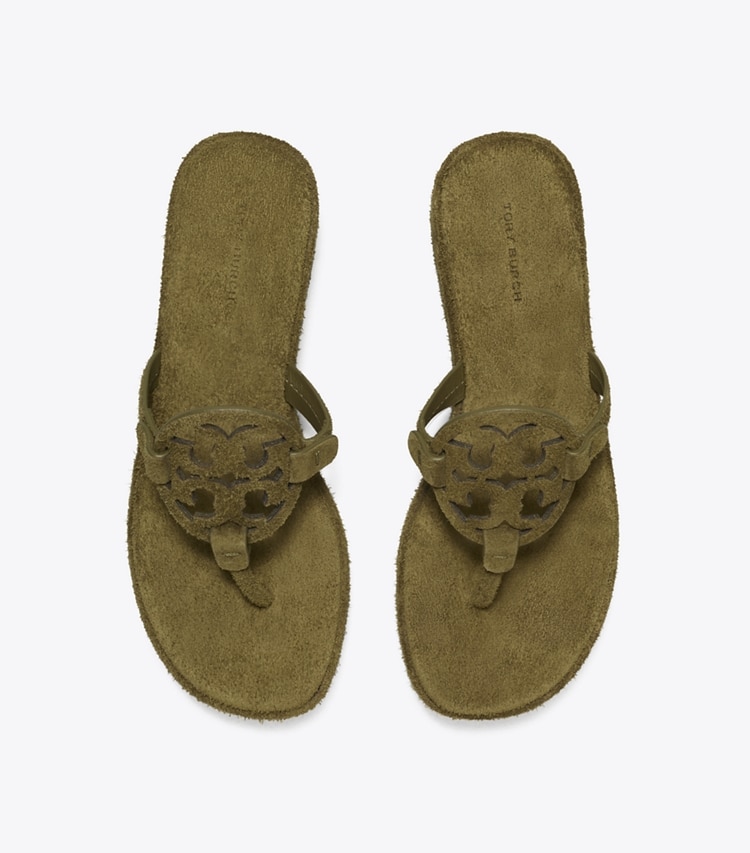 Tory Burch designer sandals Miller Wedge Sandal in WILD OLIVE overhead