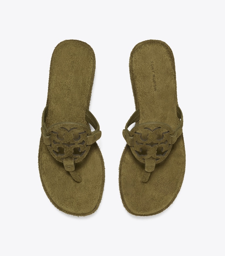 Tory Burch designer sandals Miller Wedge Sandal in WILD OLIVE angle