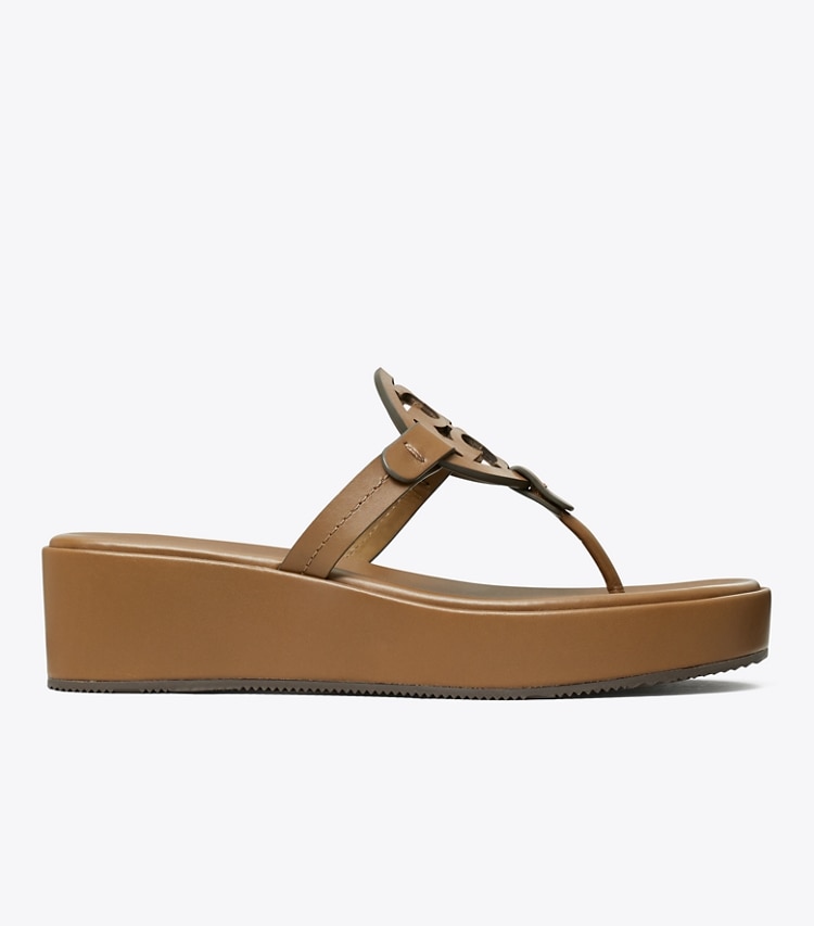 Tory Burch designer sandals Miller Wedge Sandal in ALMOND OATS side
