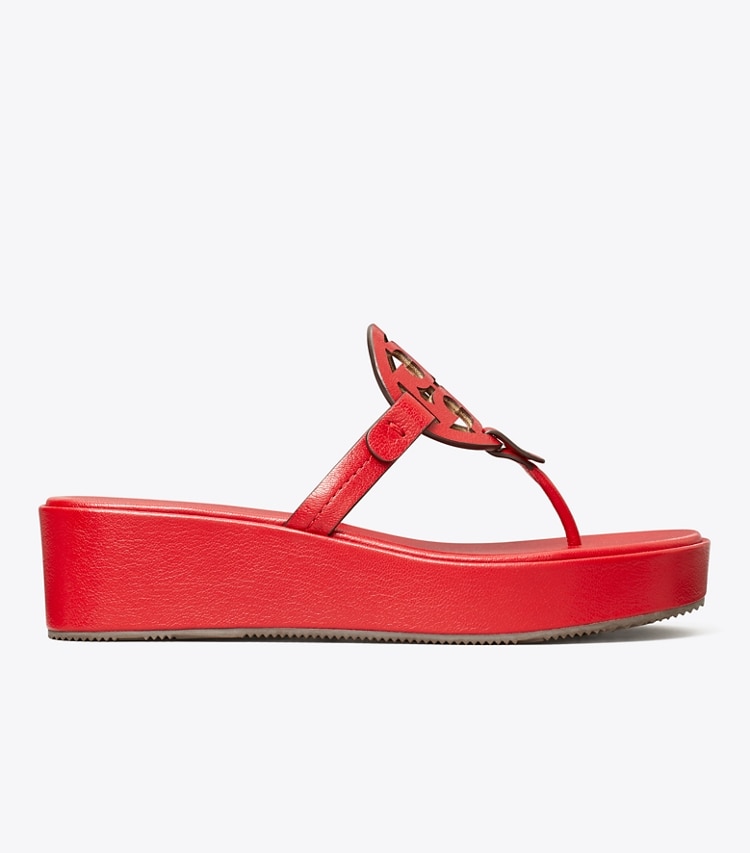 Tory Burch designer sandals Miller Wedge Sandal in TORY RED side