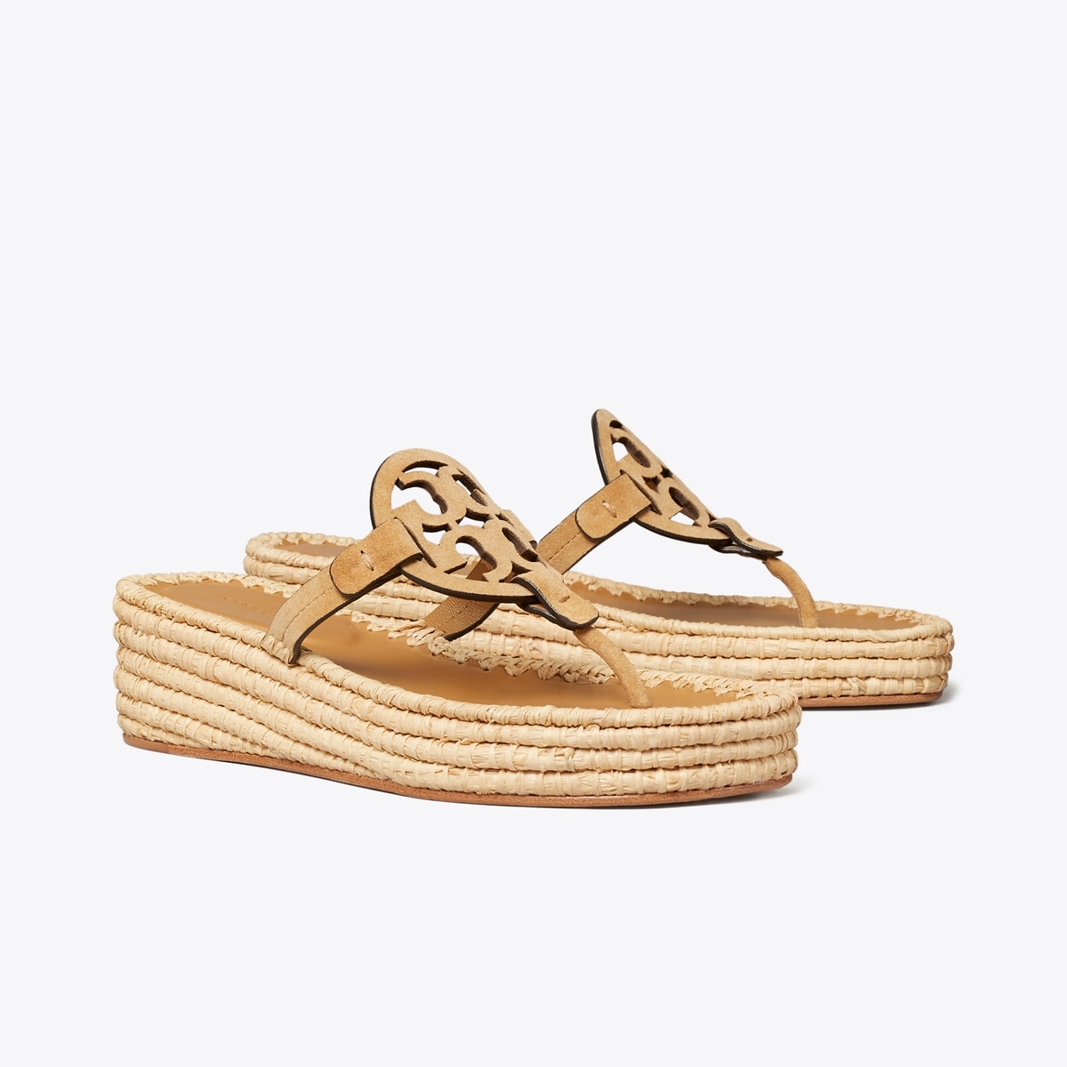 未使用級【Tory Burch】 ウェッジソール サンダル カーキ 7サイズ 楽天