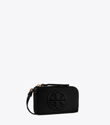 Tory Burch Perry Bombe Top Zip Card Case In Pink Moon