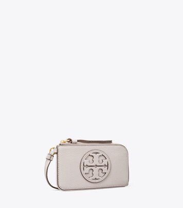 Tory Burch Letters Print Slim Faux Leather Card Case