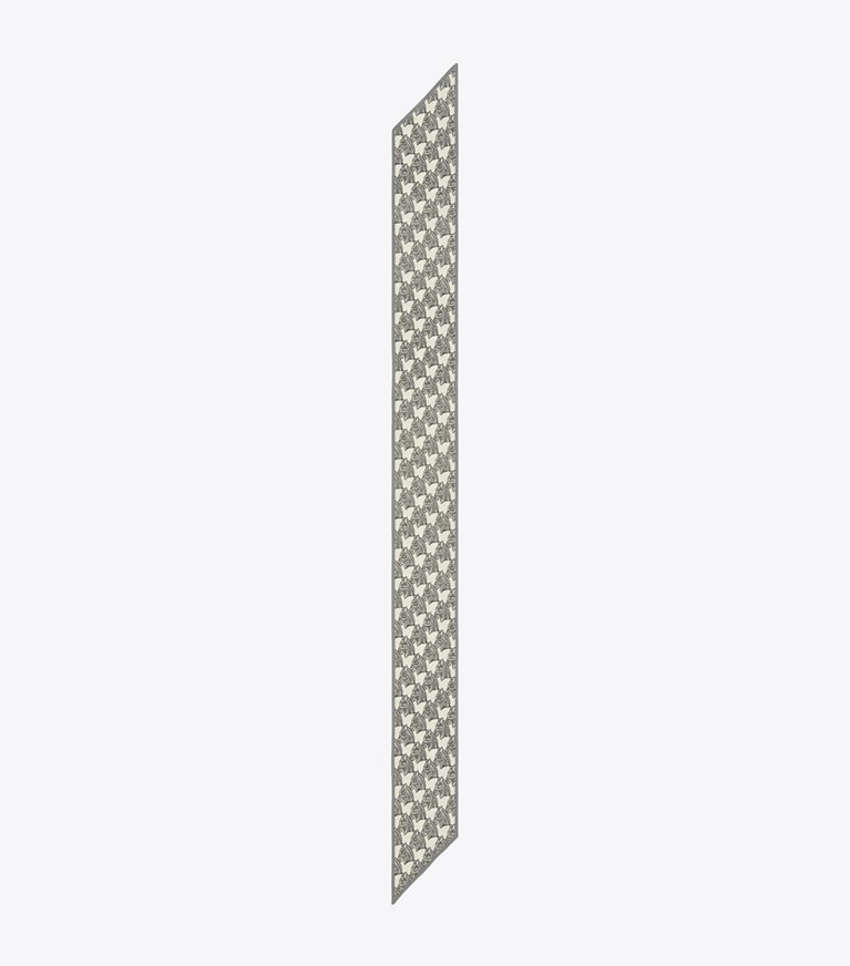 Tory Burch designer écharpes Mini bandeau à imprimé zèbre in Mini Zebra Ribbon Tie - Ivory dessus
