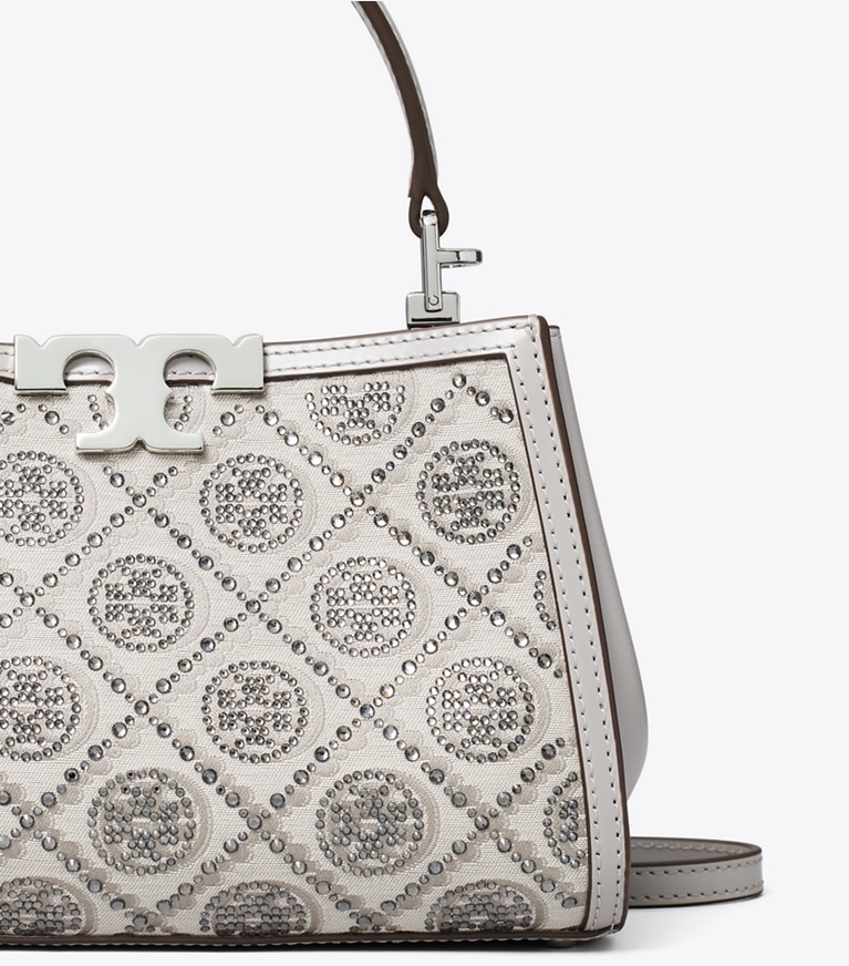 Tory Burch designer borse a spalla Mini bauletto Eleanor con T Monogram in Gray angle