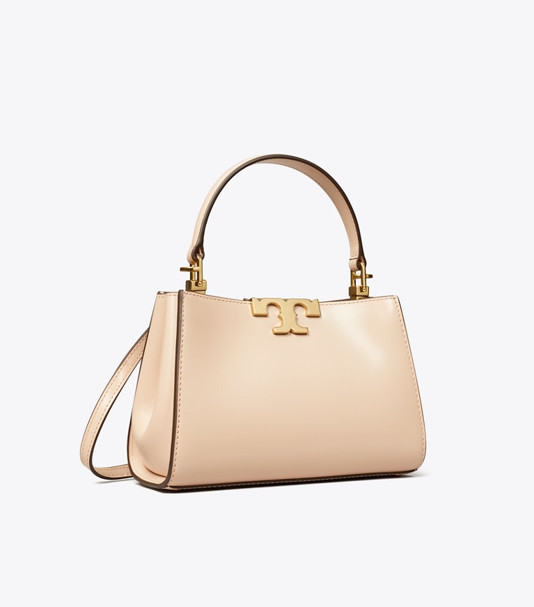 Tory Burch designer borse a spalla Mini bauletto Eleanor in pelle spazzolata in Rose Pink angle
