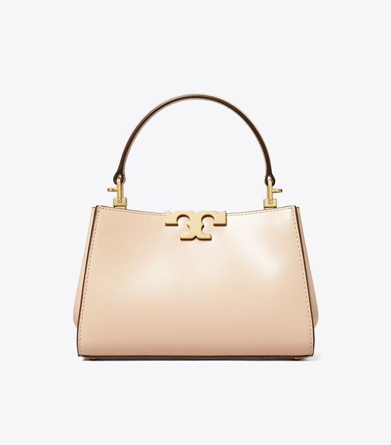 Tory Burch designer borse a spalla Mini bauletto Eleanor in pelle spazzolata in Rose Pink angle
