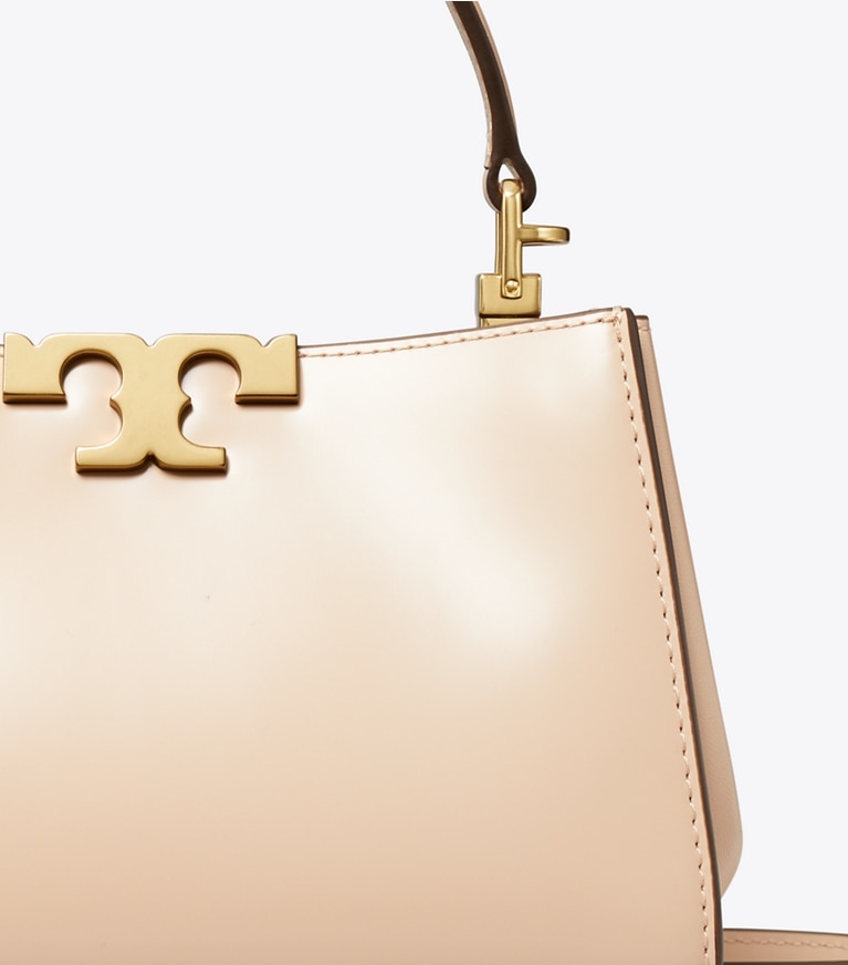 Tory Burch designer borse a spalla Mini bauletto Eleanor in pelle spazzolata in Rose Pink angle