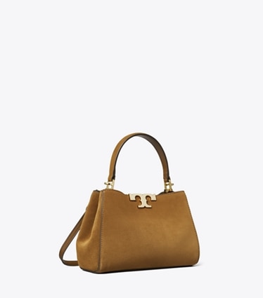Tory Burch designer borse a spalla Mini bauletto Eleanor in suede in Park Bench angle