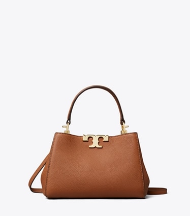 Tory Burch designer borse a spalla Mini bauletto morbido Eleanor in Aged Tan front