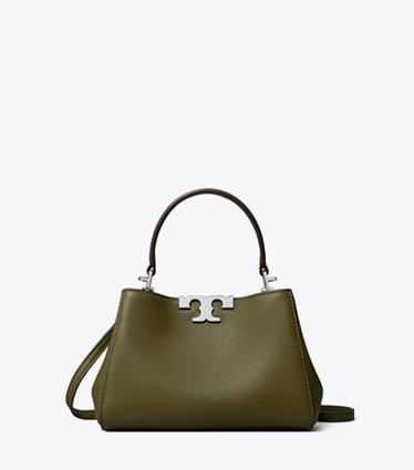 Tory Burch designer borse a spalla Mini bauletto morbido Eleanor in Dark Olive front