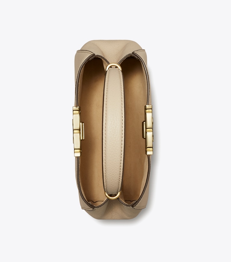 Tory Burch designer borse a spalla Mini bauletto morbido Eleanor in Light Stone superiore