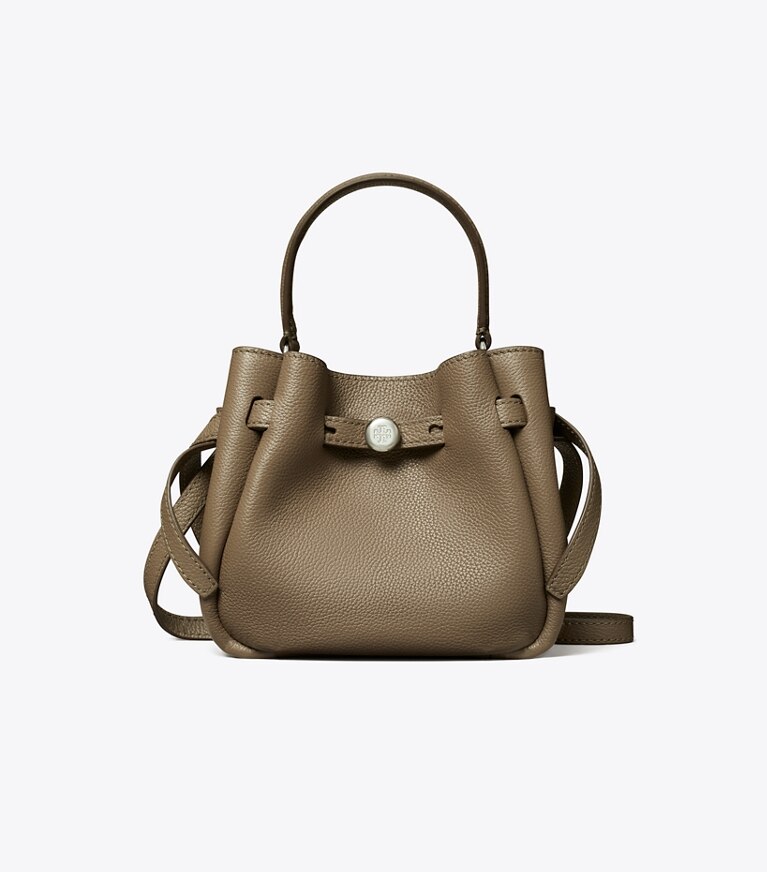 Tory Burch diseñador bolsos bandolera Mini bolso bucket Romy en Wild Mushroom frente