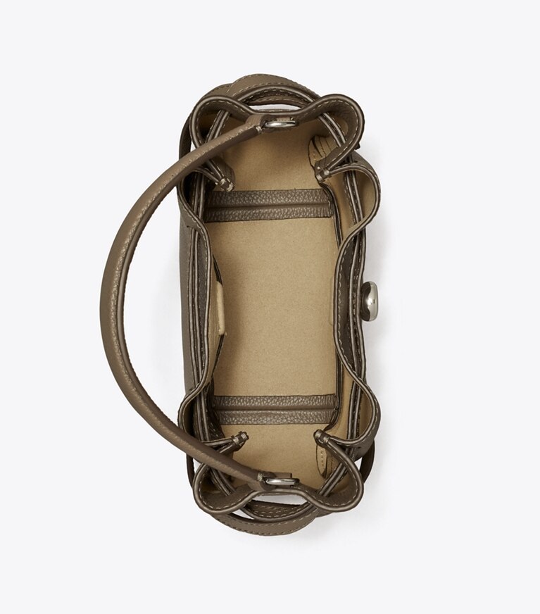 Tory Burch diseñador bolsos bandolera Mini bolso bucket Romy en Wild Mushroom vista superior