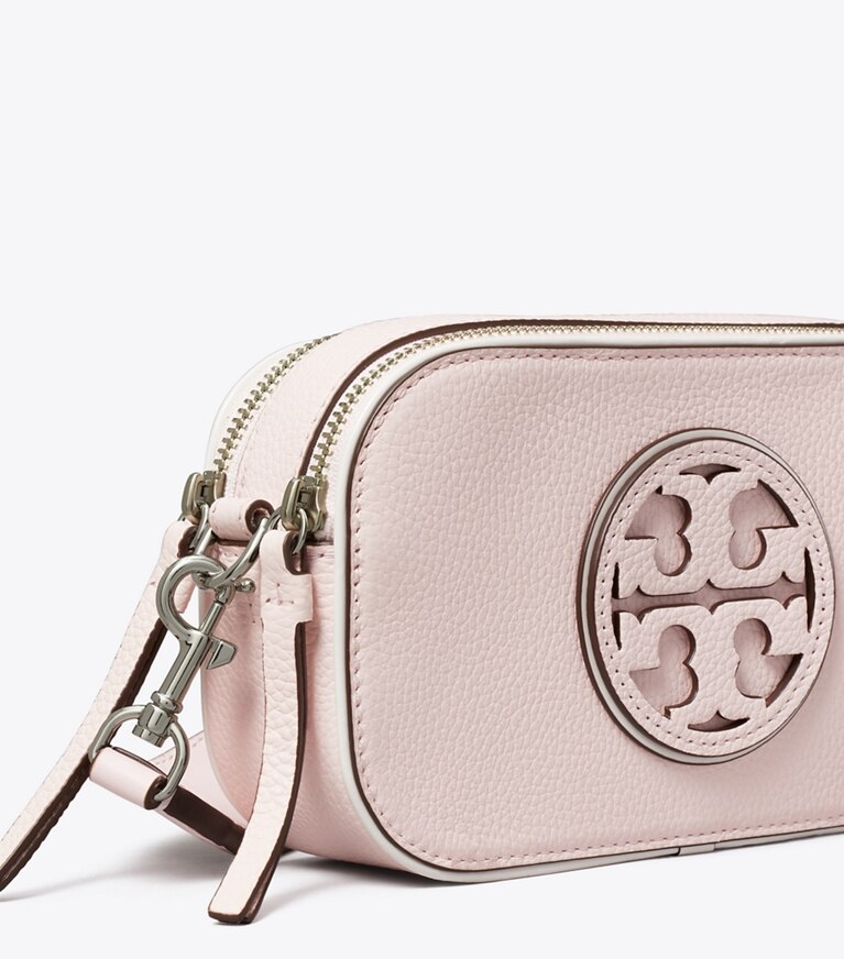 Tory Burch designer borse a spalla Mini borsa a tracolla Miller con bordi in vernice in Pale Pink angle