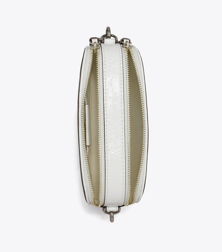 Tory Burch designer borse a spalla Mini borsa a tracolla Miller increspata in Blanc angle