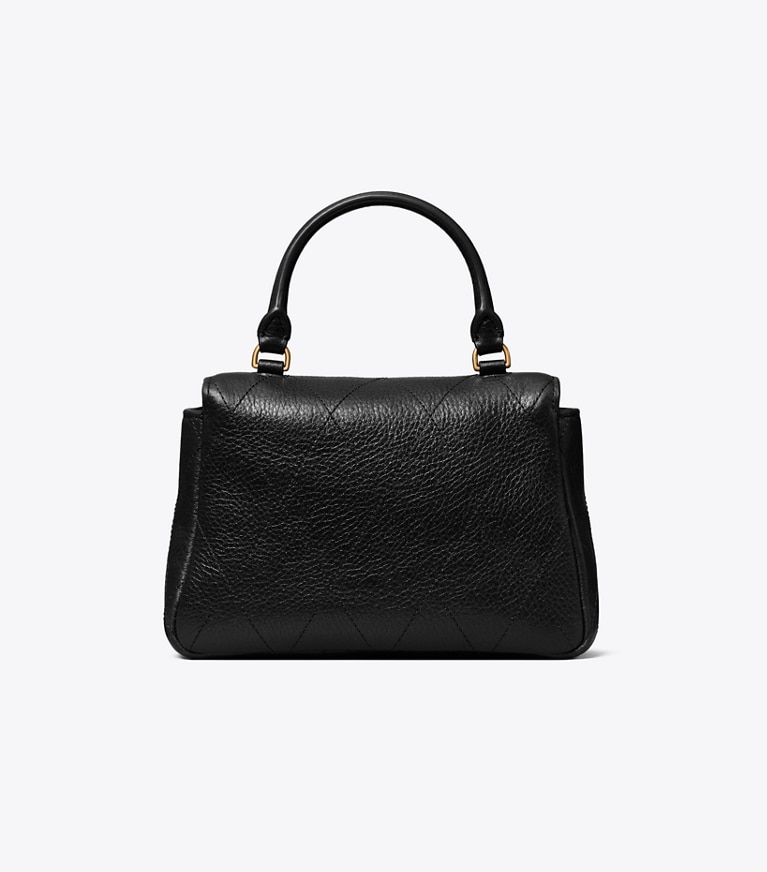 Tory Burch designer borse a spalla Mini borsa Charlie matelassé con manico superiore in Black indietro