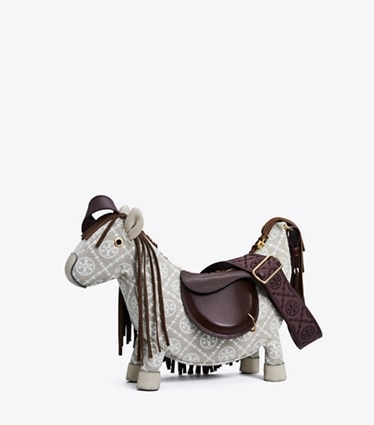 Tory Burch designer borse a spalla Mini borsa Horse in Gray / Multi angle