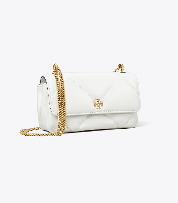Tory Burch designer borse a spalla Mini borsa Kira con pattina e trapuntatura a trapezio in Blanc angle