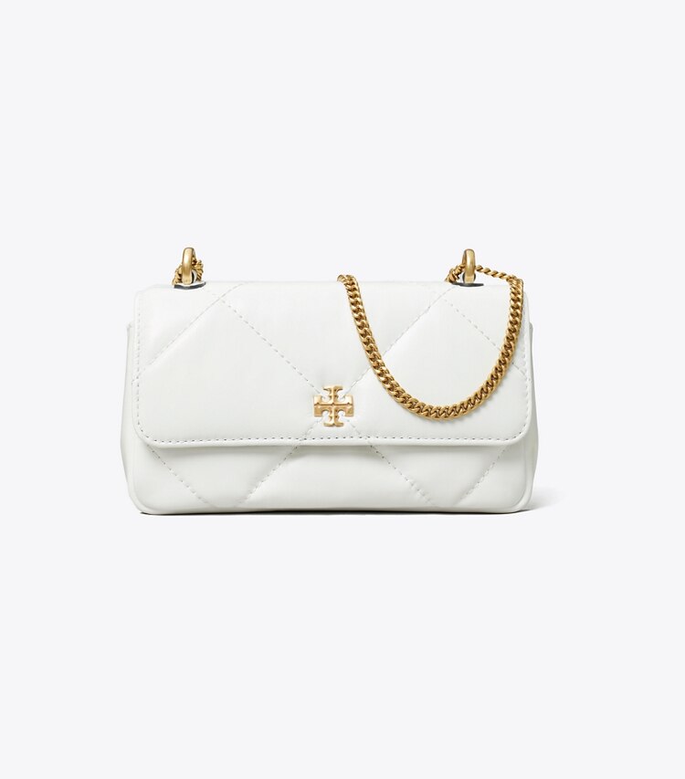 Tory Burch designer borse a spalla Mini borsa Kira con pattina e trapuntatura a trapezio in Blanc front
