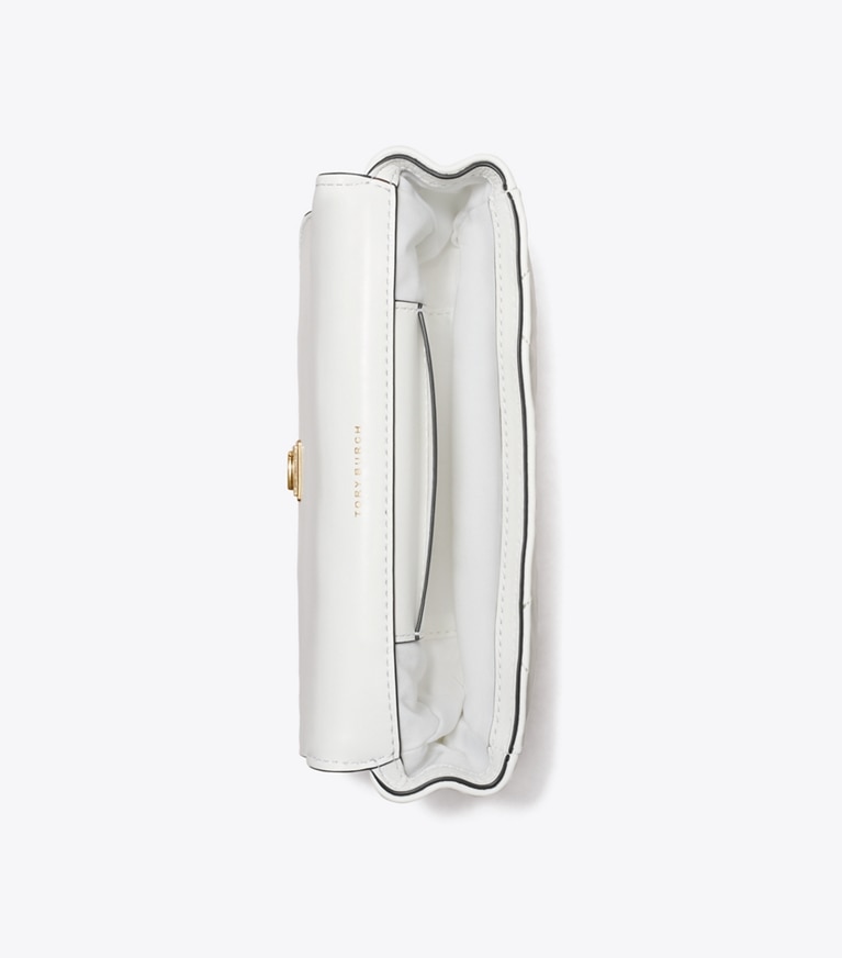 Tory Burch designer borse a spalla Mini borsa Kira con pattina e trapuntatura a trapezio in Blanc angle