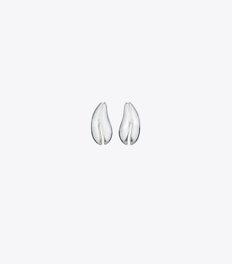 Tory Burch designer boucles d'oreilles Mini boucle d’oreilles Pierced in Light Silver front