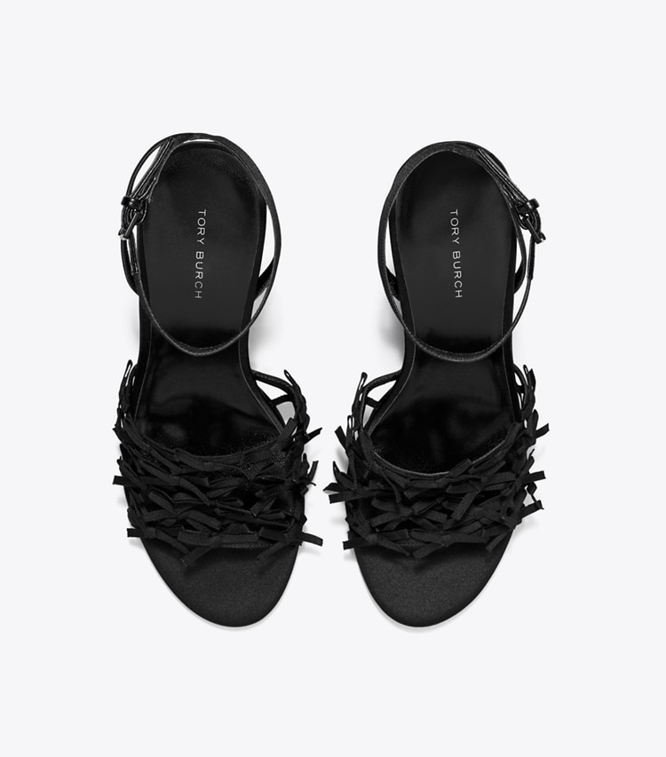 Tory Burch designer espadrilles Mini Bow Espadrille Wedge in PERFECT BLACK / PERFECT BLACK overhead