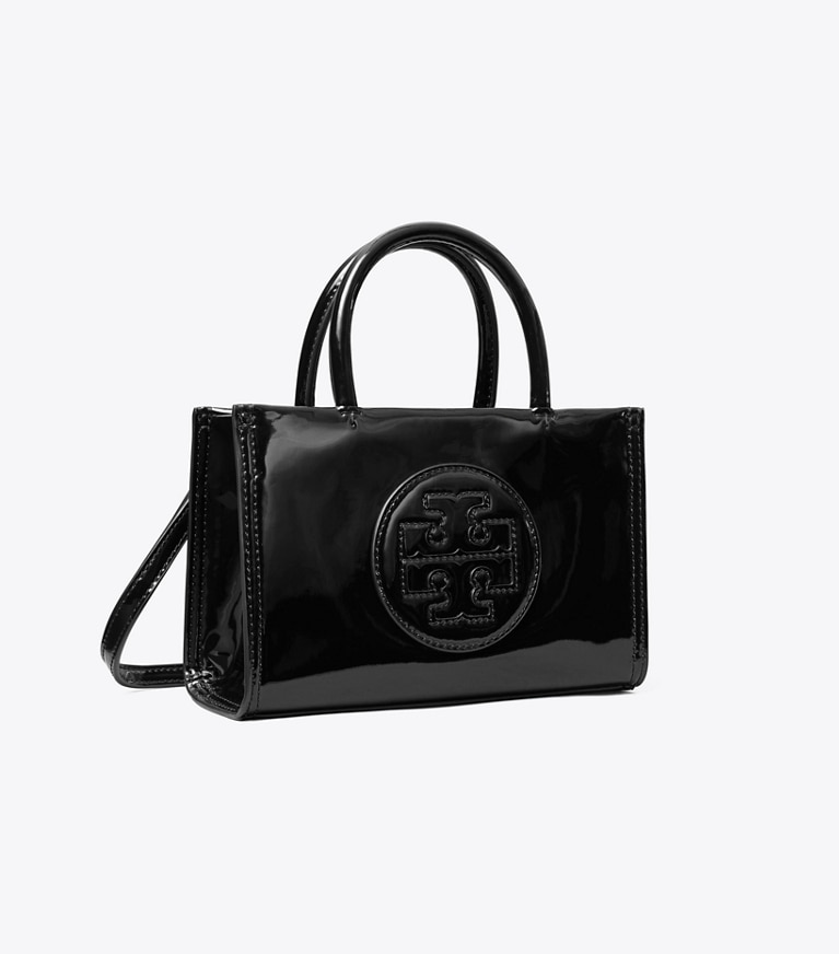 Tory Burch designer sacs à bandoulière Mini cabas Ella Bio verni in Black angle