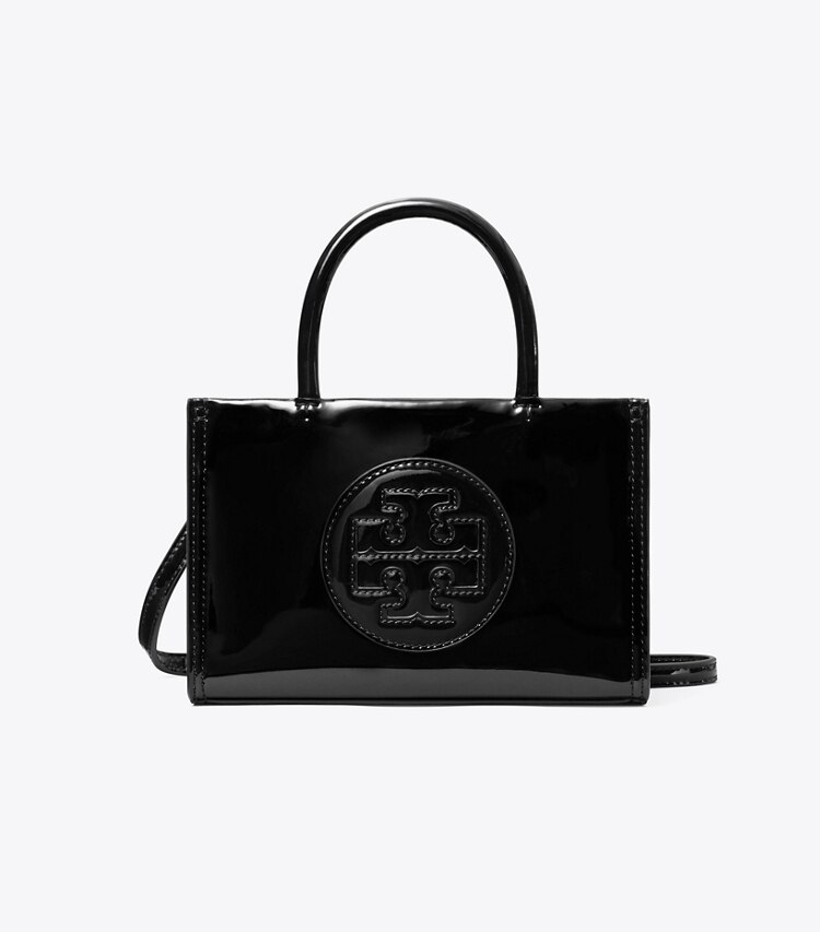 Tory Burch designer sacs à bandoulière Mini cabas Ella Bio verni in Black front