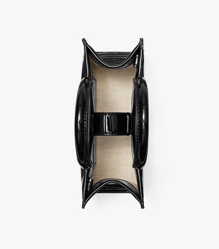 Tory Burch designer sacs à bandoulière Mini cabas Ella Bio verni in Black angle