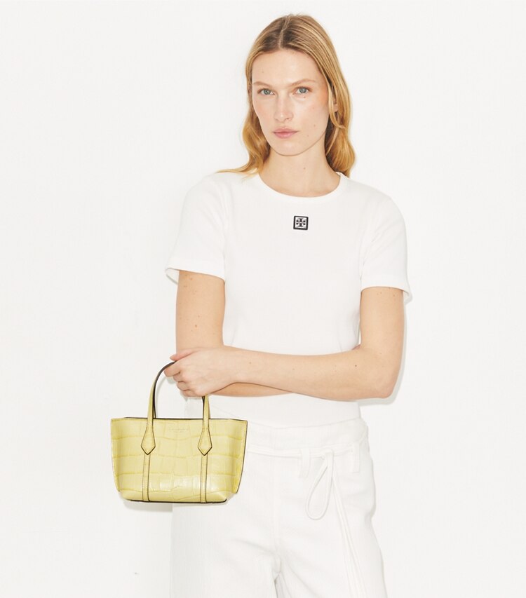 Tory Burch designer sacs à bandoulière Mini cabas Perry embossé dans Yellow Sky supplémentaire sur le modèle