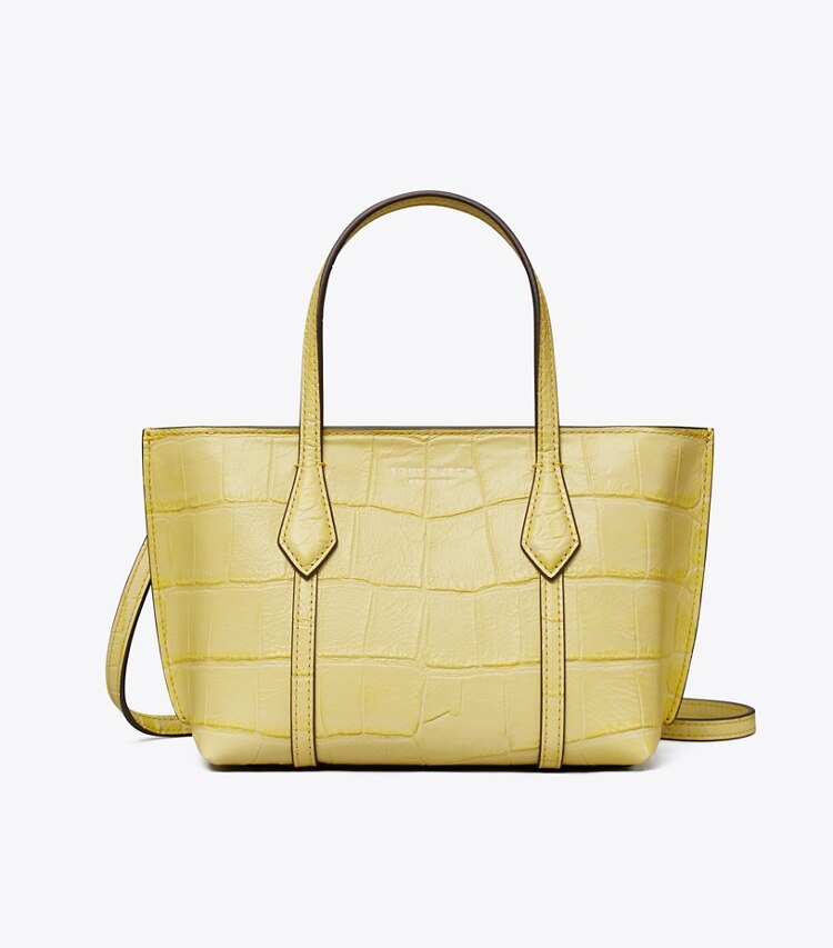 Tory Burch designer sacs à bandoulière Mini cabas Perry embossé dans Yellow Sky de face