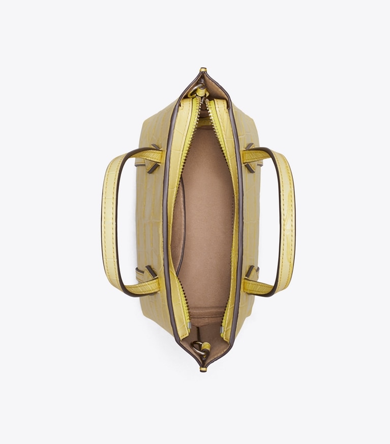 Tory Burch designer sacs à bandoulière Mini cabas Perry embossé dans Yellow Sky vue du dessus