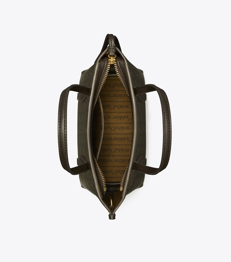 Tory Burch designer sacs à bandoulière Mini cabas Perry en toile enduite in French Press angle