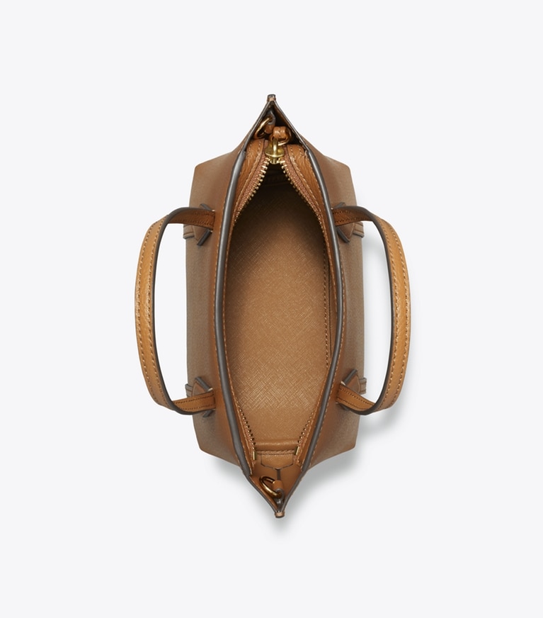 Tory Burch designer sacs à bandoulière Mini cabas Perry in Autumn Brown angle