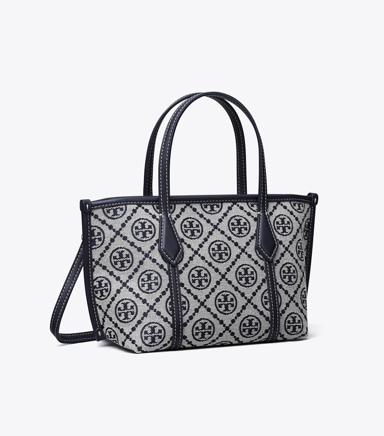 Tory Burch designer sacs à bandoulière Mini cabas Perry T Monogram in Tory Navy angle
