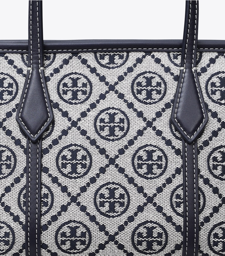 Tory Burch designer sacs à bandoulière Mini cabas Perry T Monogram in Tory Navy angle