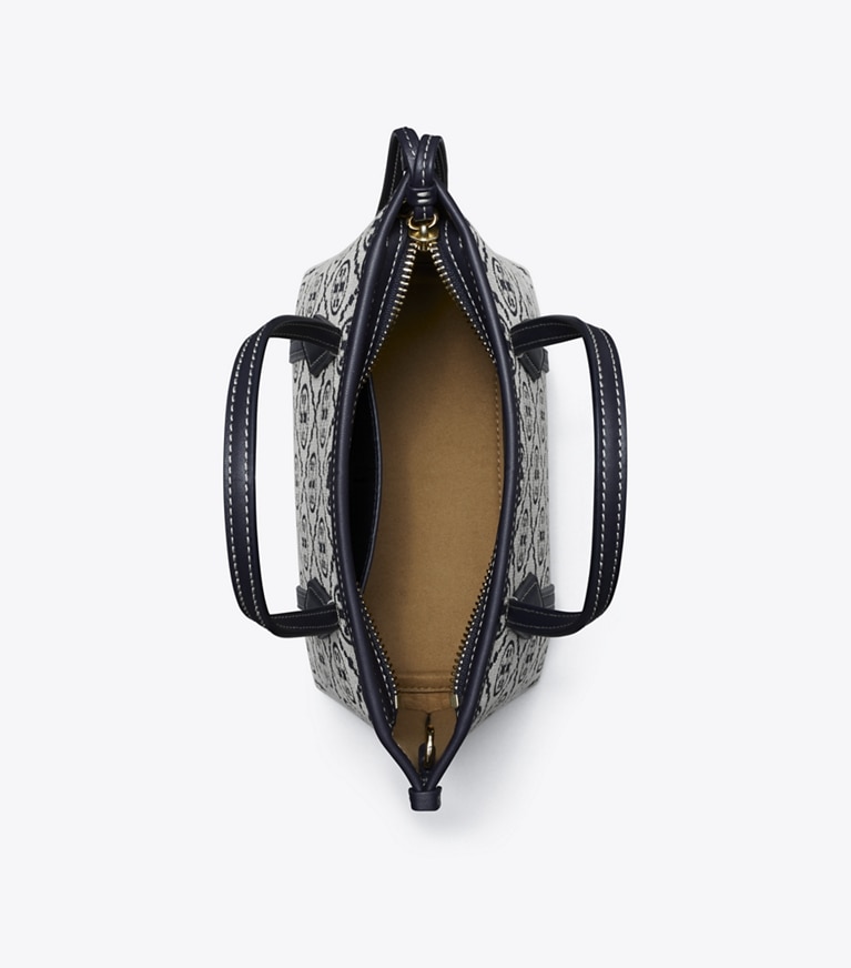 Tory Burch designer sacs à bandoulière Mini cabas Perry T Monogram in Tory Navy angle