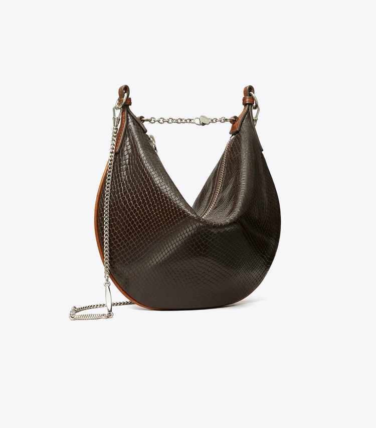 Tory Burch designer ショルダーバッグ チェーン ストラップ ミニ バルーンバッグ in Dark Brown angle