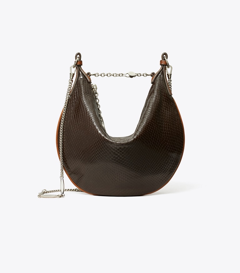 Tory Burch designer ショルダーバッグ チェーン ストラップ ミニ バルーンバッグ in Dark Brown front