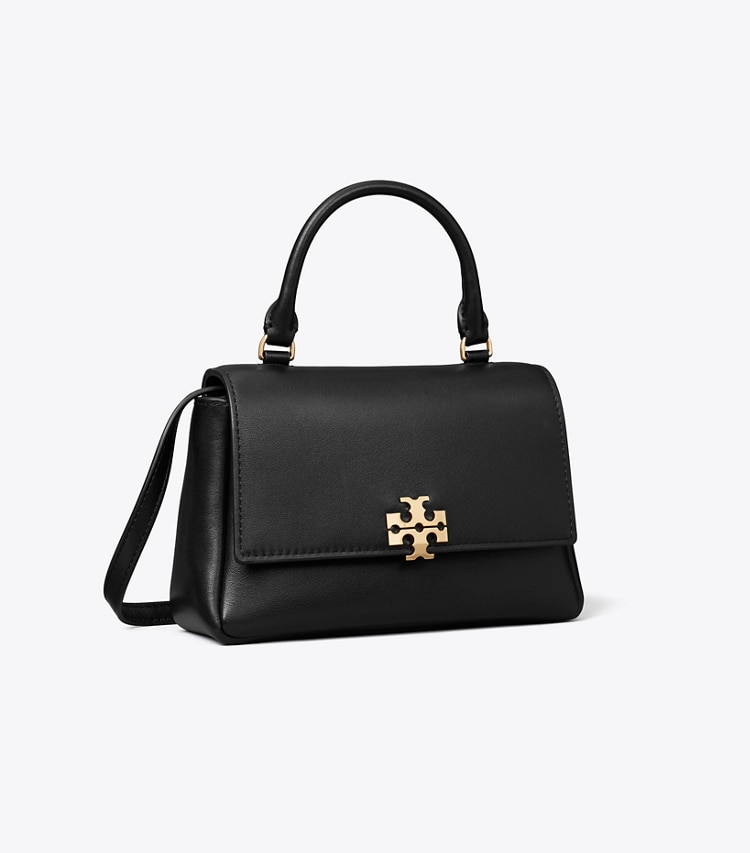 Tory Burch designer crossbody bags Mini Charlie Top-Handle Crossbody in Black angle